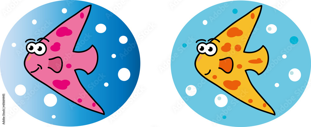 Cartoon illustration of a fish. Cartoon illustration of a fish.