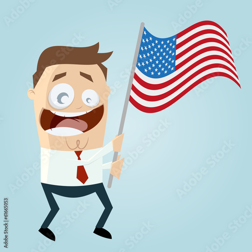 usa amerika mann fahne schwenken