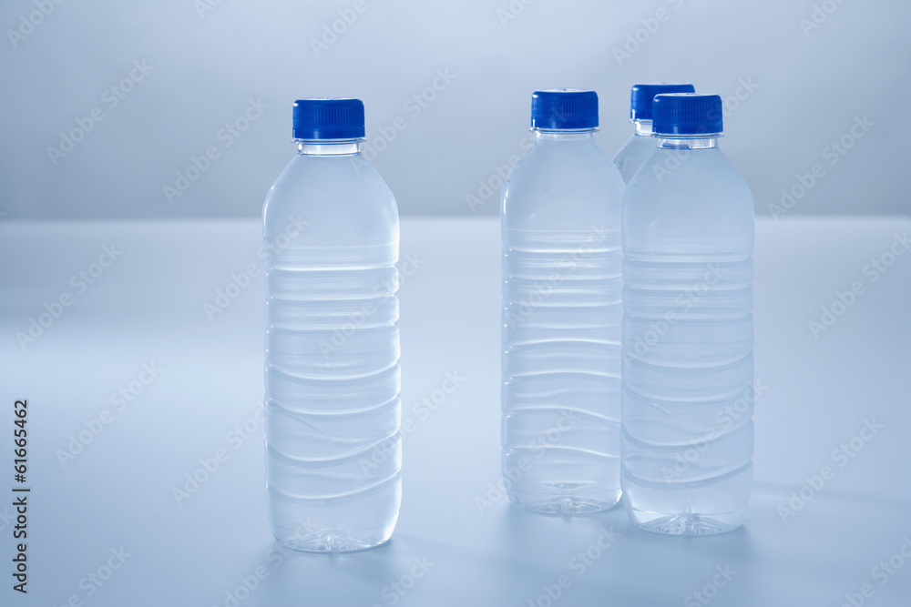 Plastic bottles and cold water Plastic bottles and cold water