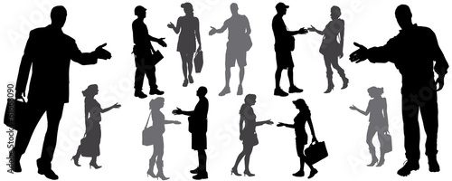 vector silhouette of handshake