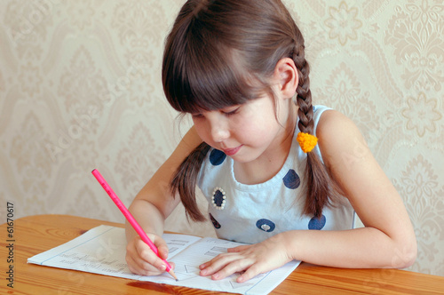 Girl performs an exercise