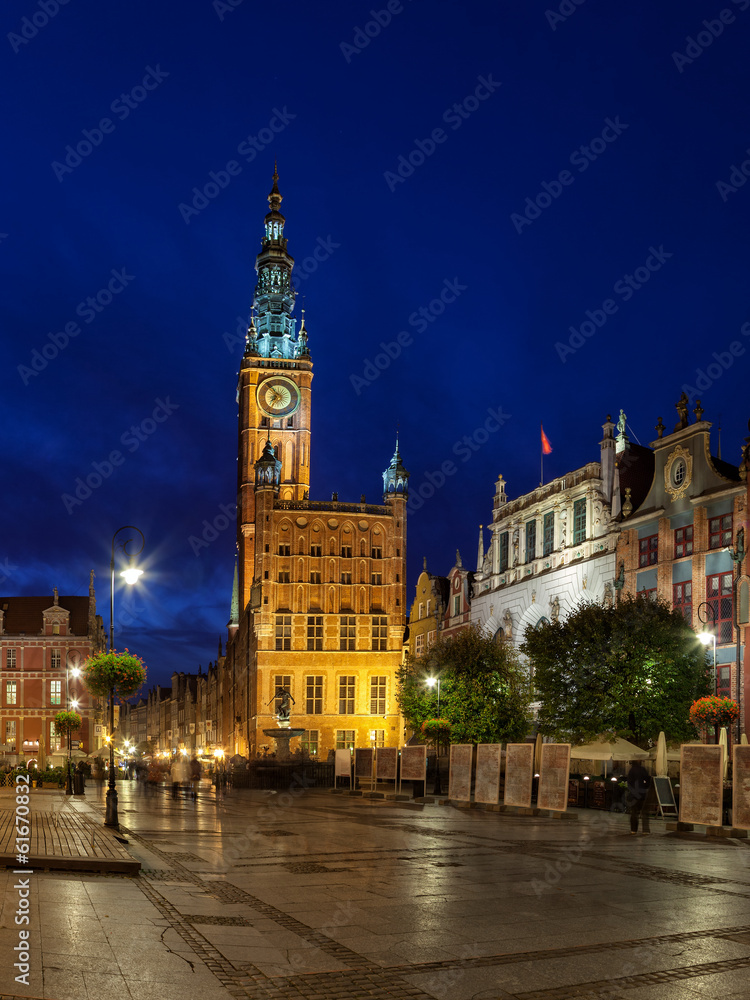 The Town Hall and Artus Court in Gdansk, Poland.