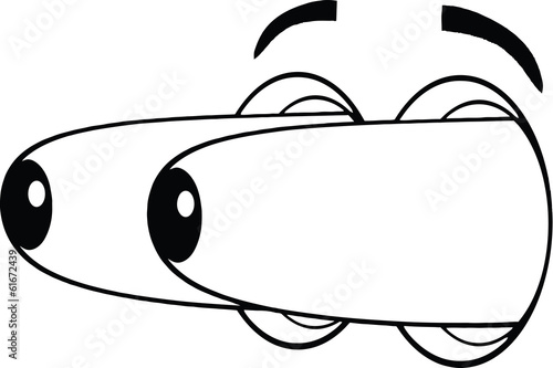 Black And White Surprised Cartoon Eyes