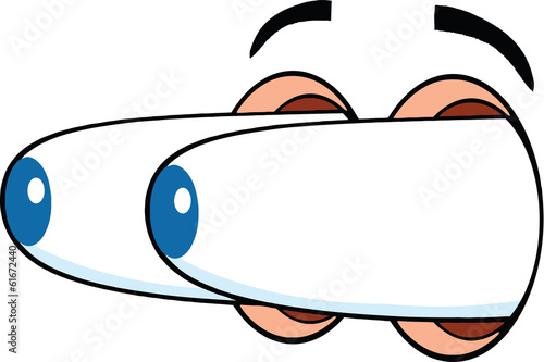 Surprised Cartoon Eyes  Illustration Isolated on white