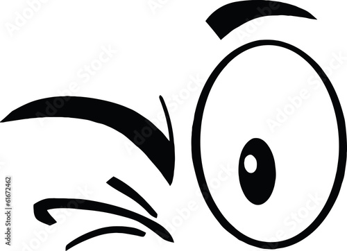Black And White Winking Cartoon Eyes