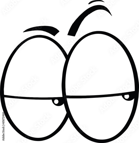 Black And White Suspicious Cartoon Eyes