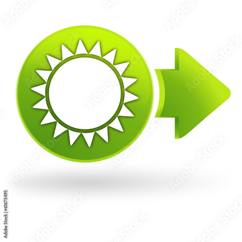 soleil sur symbole web vert