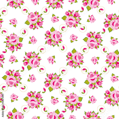 Pink roses pattern. 