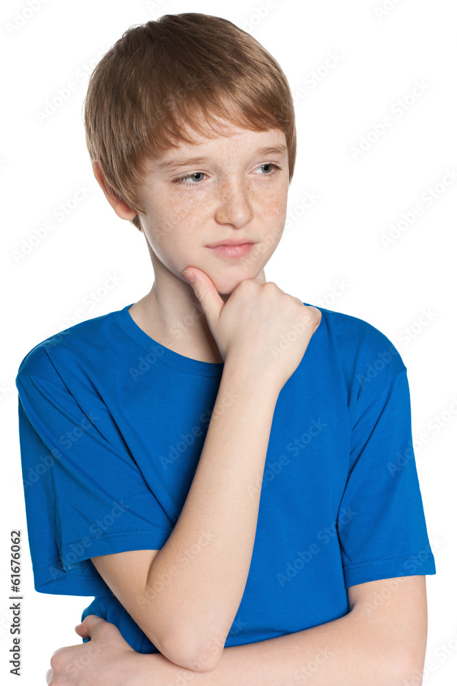 Thoughtful preteen boy Thoughtful preteen boy