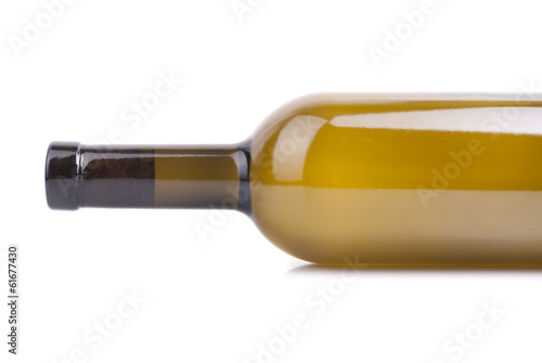 Bottle of wine on a white background.