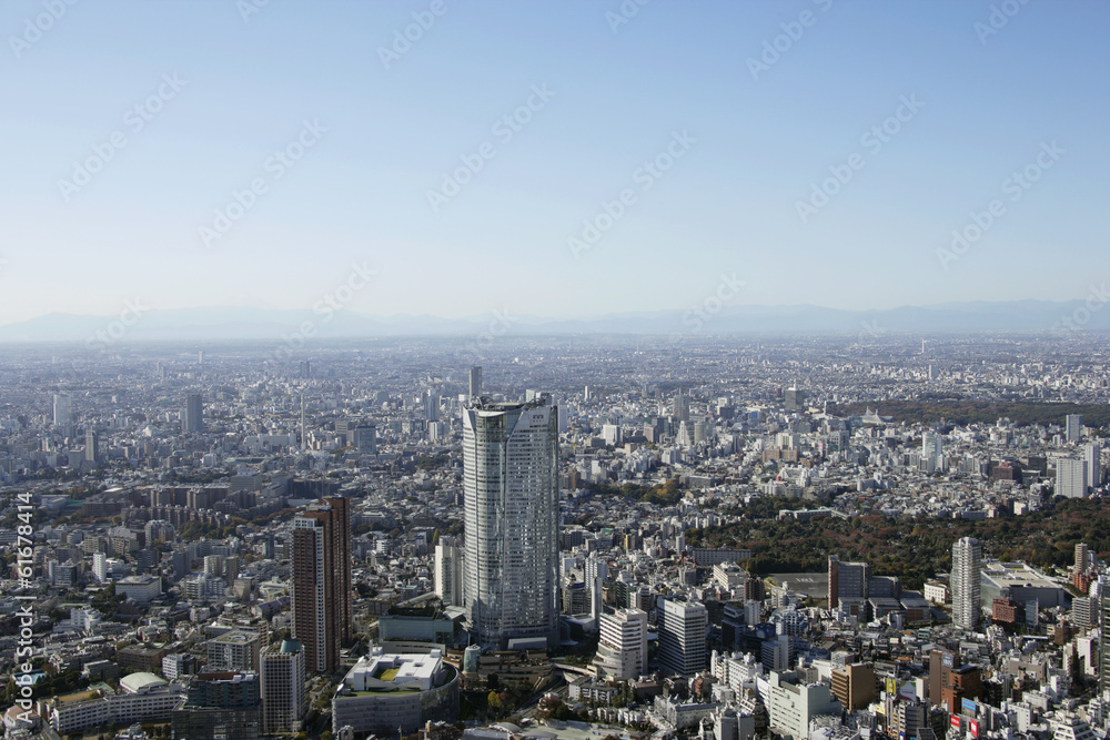 Aerial view of Roppongi Hills areas
