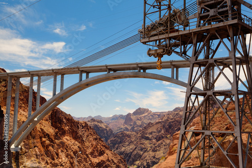 The highway bridge over the Hoover Dam