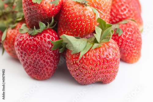 Fotografie Strawberry Stack on white background