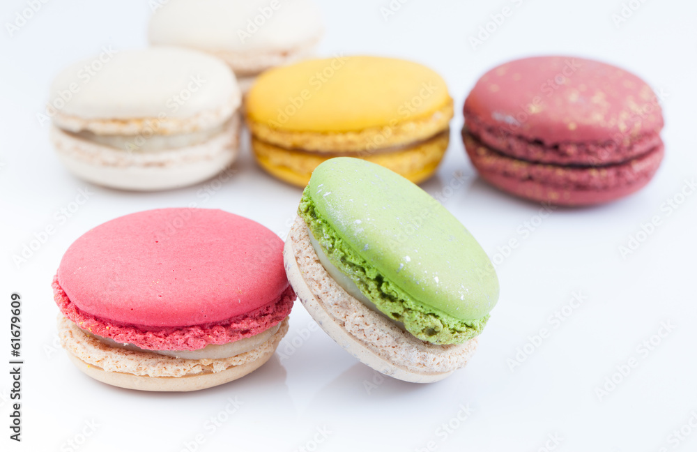 colorful macaroon on white background colorful macaroon on white background