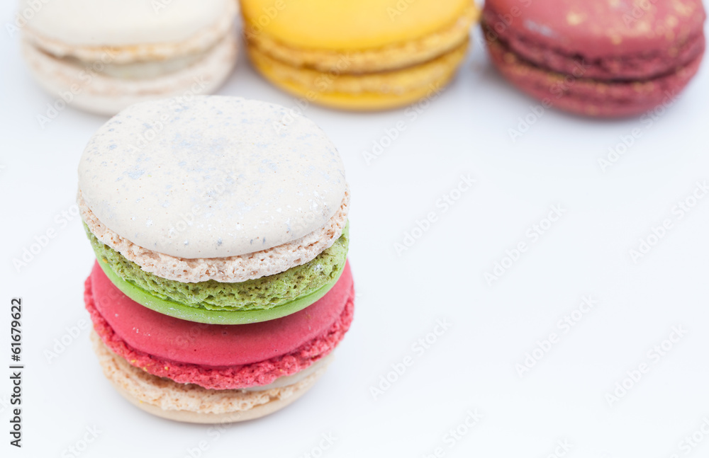 colorful macaroon on white background colorful macaroon on white background