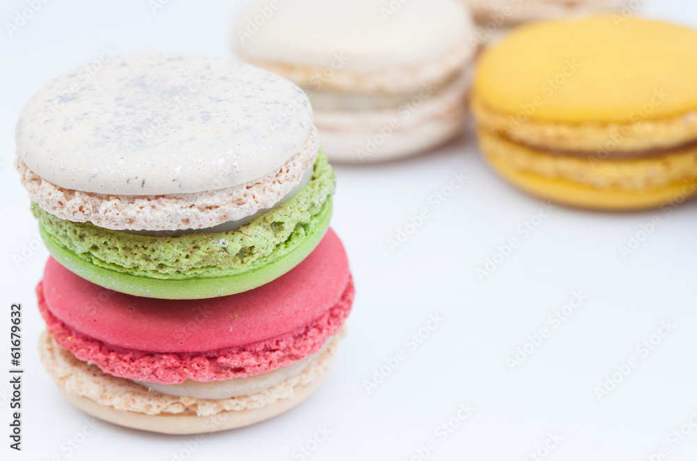 colorful macaroon on white background colorful macaroon on white background
