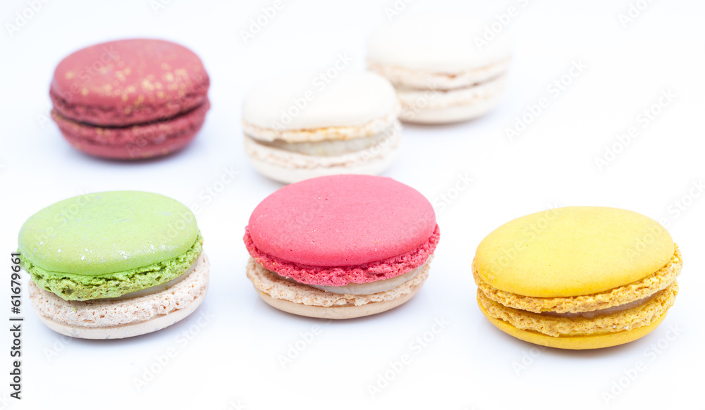 colorful macaroon on white background colorful macaroon on white background