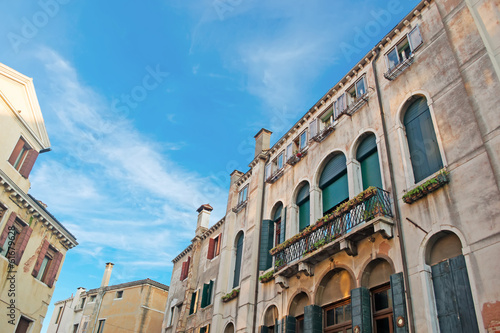 blue sky and old buildings