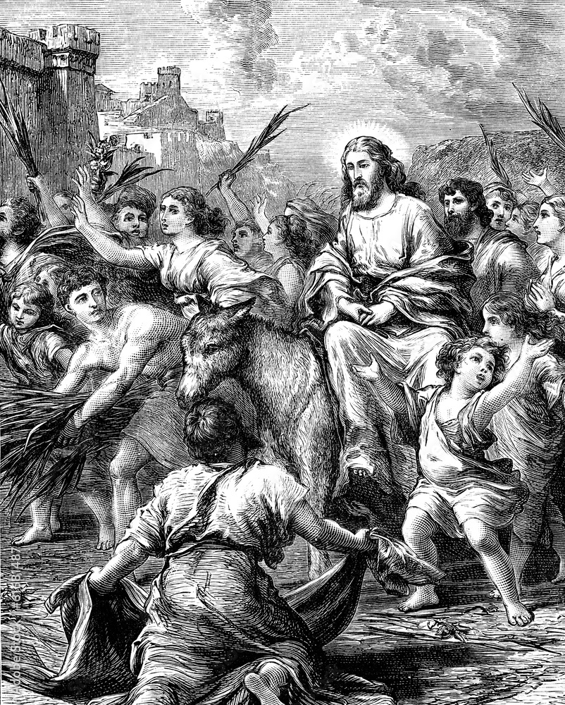 Naklejka premium Jesus Christ's entry into Jerusalem
