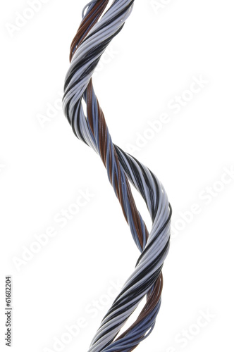 Computer cables isolated on white background 
