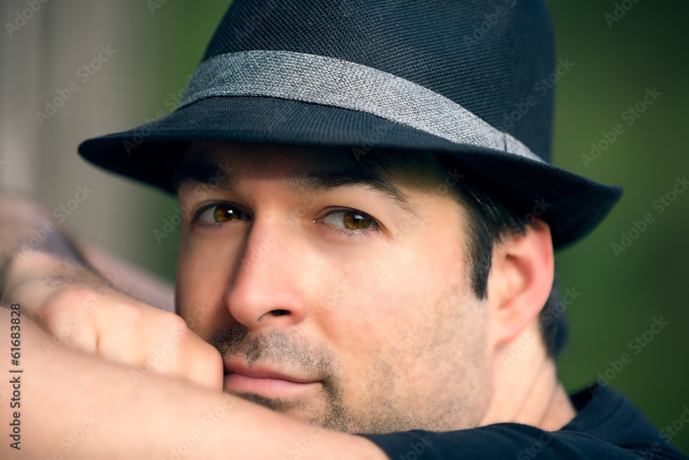 Portrait Mann mit Hut Portrait Mann mit Hut