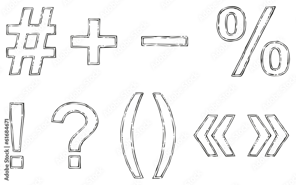 Fototapeta premium Vector font with freehand contour and shaded red paint