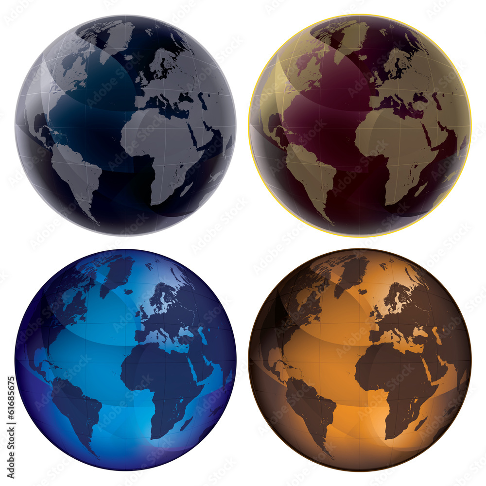 3d Globe - Color set