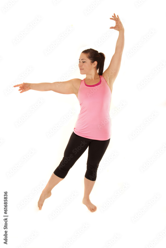 female yoga instructor during warm ups female yoga instructor during warm ups