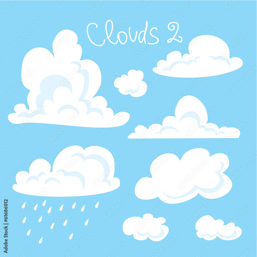 Vector illustration of clouds collection Vector illustration of clouds collection