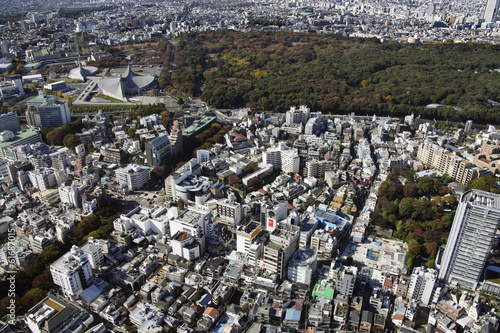 Aerial view of Harajuku station areas photo