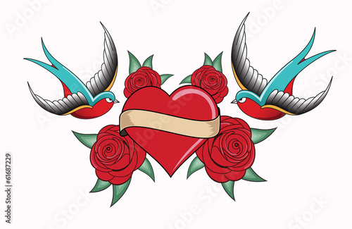 heart tattoo emblem