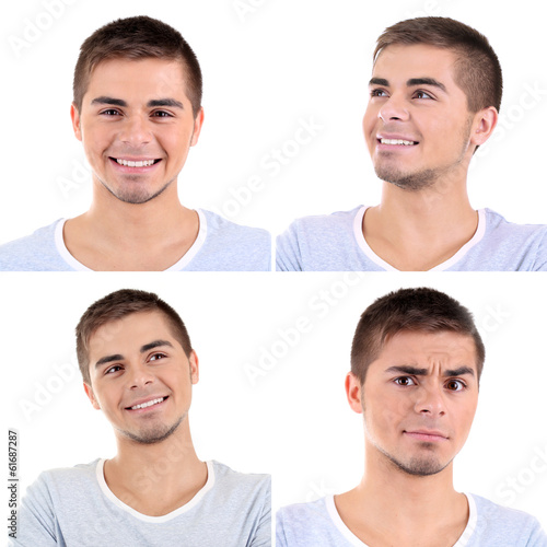 Collage of handsome emotion...