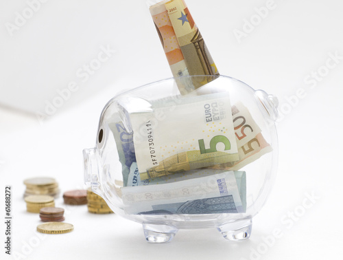 Quadro em tela piggy bank