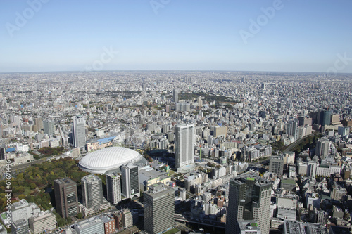 Aerial view of Tokyo Dome City areas photo