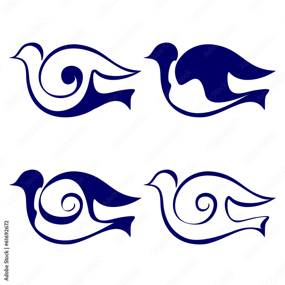 Obraz premium Bird icon set vector illustration