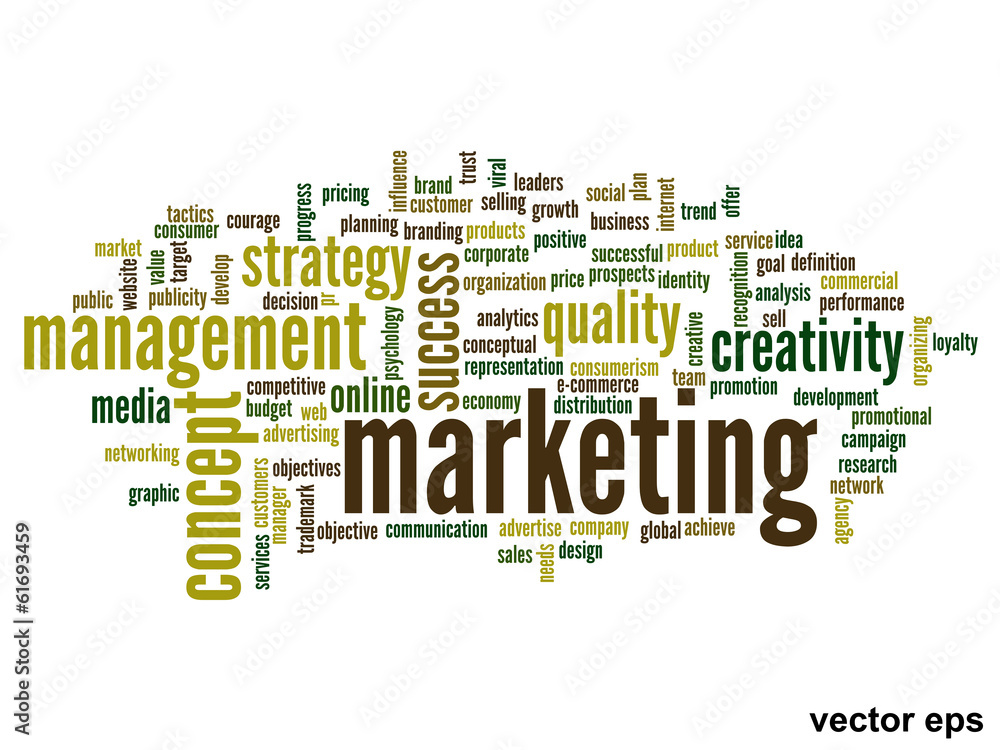 Vector conceptual business marketing word cloud Vector conceptual business marketing word cloud