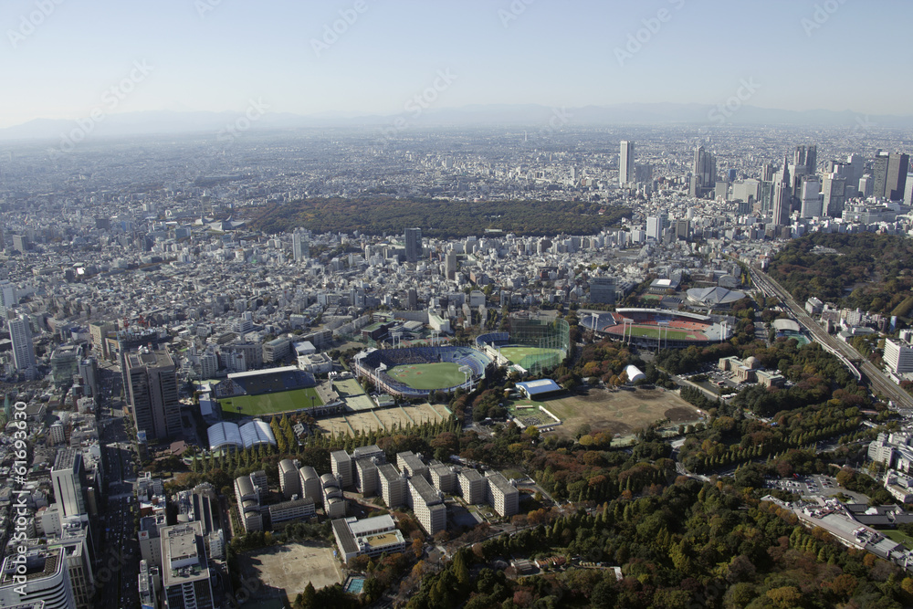 Aerial view of Minato-ku areas