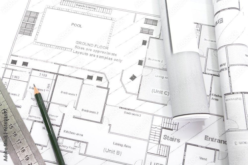 Architect rolls and plans architectural plan Architect rolls and plans architectural plan