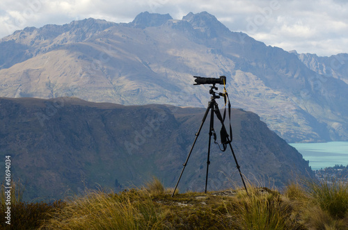 Professional camera with telephoto lens