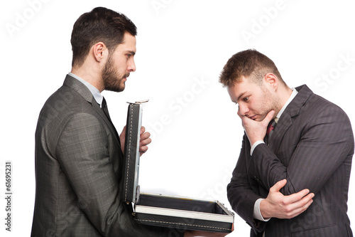 businessman showing briefcase photo