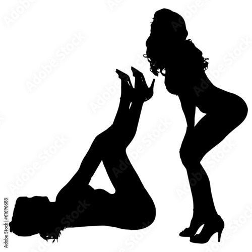 Vector silhouettes of sexy women.