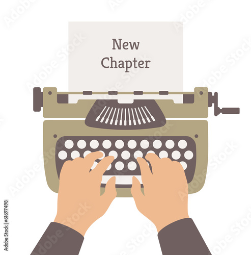 Writing a new story flat illustration