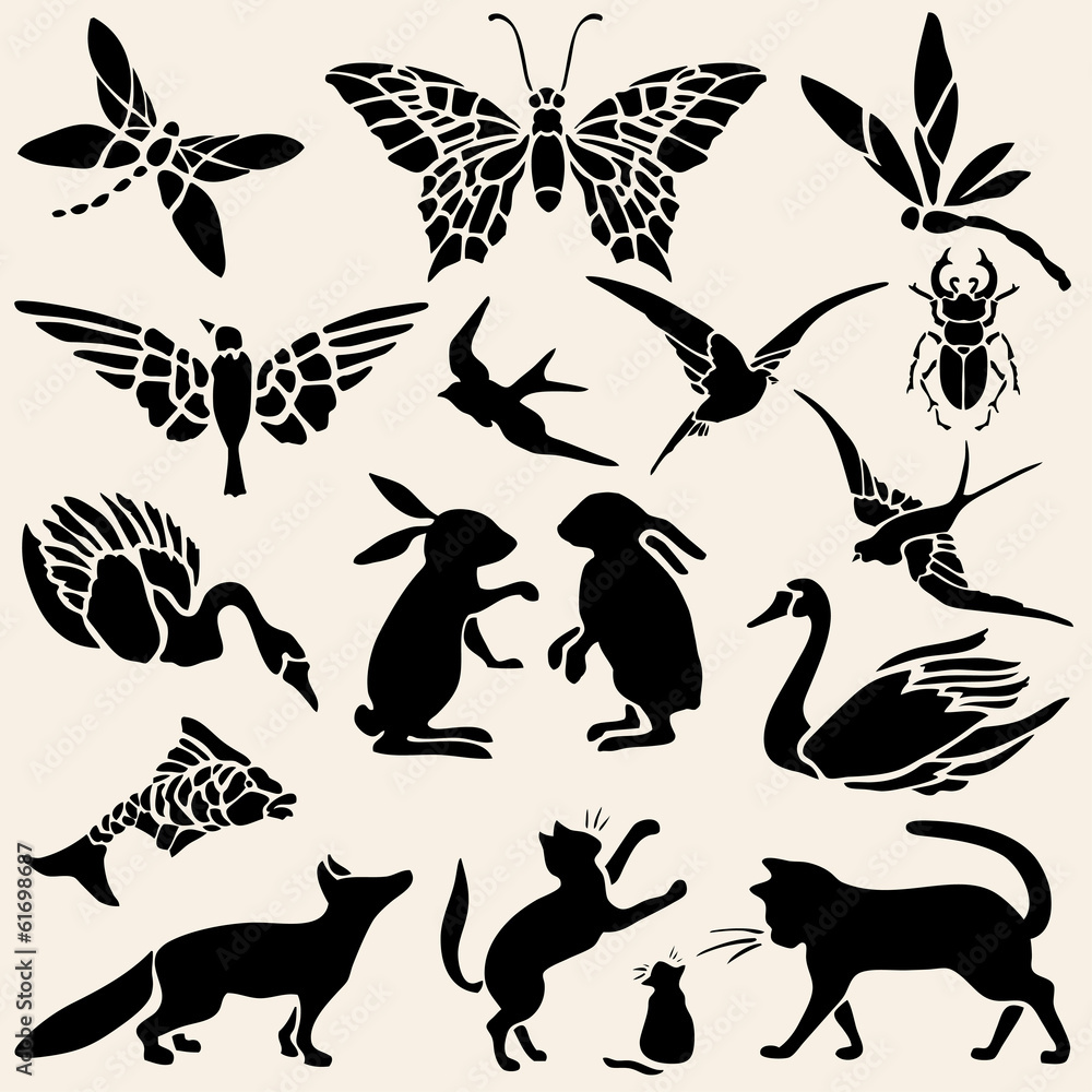 Fototapeta premium Pochoirs animaux