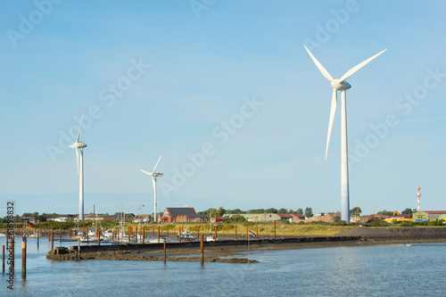 Windmills and harbor Borkum