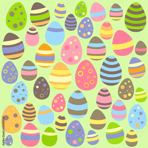 Green Easter seamless pattern with eggs