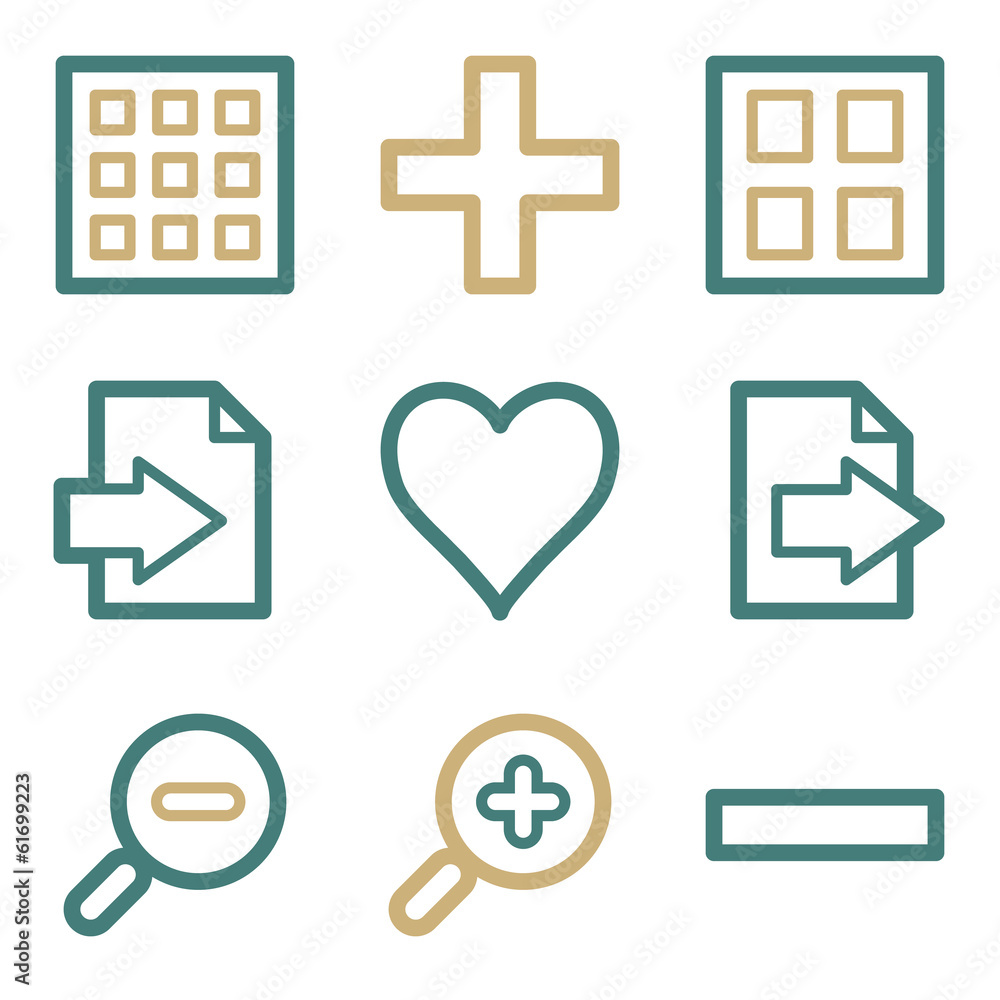 Obraz premium Image viewer web icons, two color series