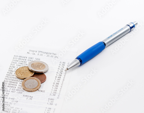 Wallpaper Mural Quittung, Wechselgeld und Kuli Torontodigital.ca