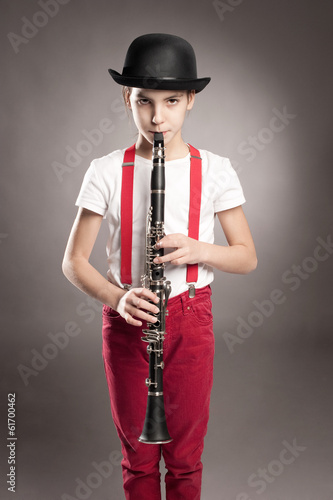 little girl playing clarinet