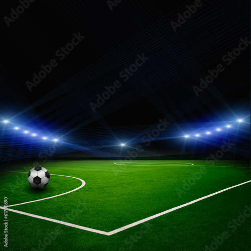 Soccer ball on the stadium