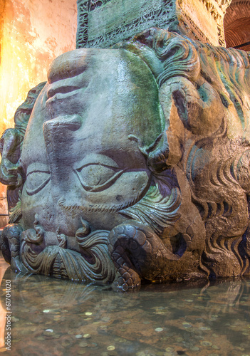 Medusa Head in the Basilica Cistern,Istanbul © oneinchpunch